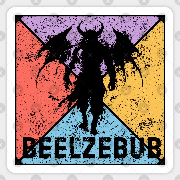 Beelzebub Demon Retro Art – Occult Grunge Aesthetic Sticker by TuncGK